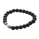 Black Matte Stone Dumbbell Bracelet Fitness Motivation Crossfit Gym Fashion