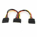 5 pcs 15 Pin SATA Male to 2 SATA Splitter Female Power Cable N8Q7