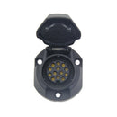 13 Pin Trailer Vehicles Cars Socket Trailer Waterproof Connector Adapter Black