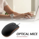 USB Wired Optical Mouse Desktop Laptop PC Ergonomics Office Mice (Black) A