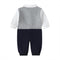 Cute Faux Two Piece Autumn Baby Romper Boys Cute Bow Tie Playsuit (18-24M) A