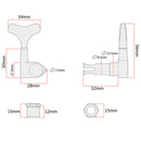 1 Set of 2R2L Alloy Closed Guitar Bass Tuner Machine Heads Tuning Pegs