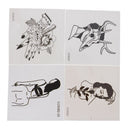 5 Sheets Old School Style Gun Women Black White Face Temporary Tattoo StickME