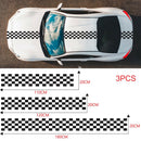 3pcs Car Decorative Stickers Auto Racing Sports Covers Head Tail Styling Decals