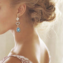 Girls Fresh Star Moon Peacock Sapphire Love Sweet Asymmetric Earrings Ear C