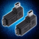 2pcs 90 Degree Micro USB Female to Mini USB Male Adapter Connector