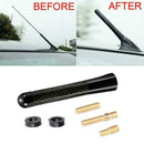 Car Carbon Fiber Black Aluminum Screw Radio Short Antenna Aerial Universal B6W7