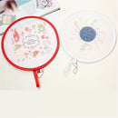 1pc Cute Portable Fans Foldable Small Round Hand Fan Cooling Pocket Color Random