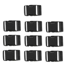 10X 38mm 1 1/2" Black Plastic Side Quick Release Buckles Webbing Strap Clasp
