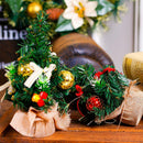 Christmas tree ornament mini small bonsai wooden potted ornaments
