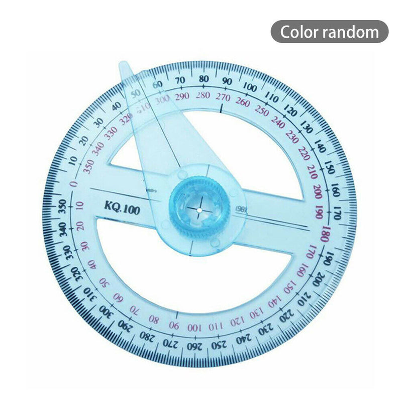 All Circular 10cm 360 Degree Pointer Protractor Ruler Angle Finder Random