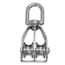 20mm od. Stainless Steel Metal Dual Pulley Wire Rope Block Rope Pulley Bloc
