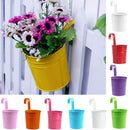 Iron Plant Flower Seed Pot Hanging Vase Bucket Balcony Planter Garden Home  Gw