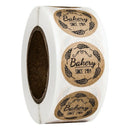 500PCS/Roll Kraft Bakery Wheat Since 1984 Handmade Stickers Tags Cookies Pa A9F3