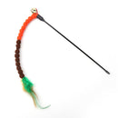 Cat Teasing Stick Colorful Pompom Feather Wand Fun Pet Teaser Rod Toys (05)