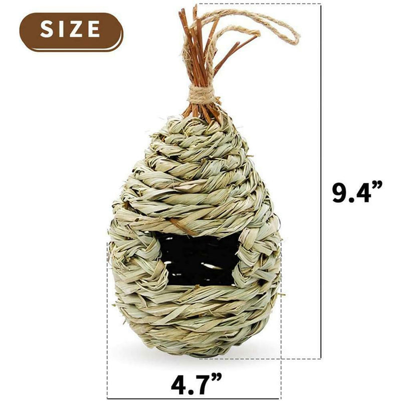 Hanging Bird House Natural Fiber Finch Bird Nest Hut Outdoor Cage