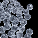 100 Clear Crystal Quartz Faceted Round Beads 6mm W5T9