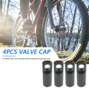 4pcs CNC Bike Tyre Presta Valve Cap Bicycle Tire Valve Dust Covers (Black)