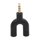 Headset Adapter Kit U Shape 3.5mm Y Splitter for Audio Headphone and MIC blaF1I7
