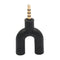 Headset Adapter Kit U Shape 3.5mm Y Splitter for Audio Headphone and MIC blaF1I7