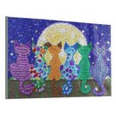 Full 5D Diy Diamond Painting Kit, Moon And Colored Cat Shaped Embroidery Cr