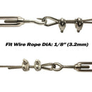 4-Pcs Turnbuckle/Tension(Eye&Hook, M6), 16-Pcs 1/8 Inch Wire Rope Cable Cli O3P9