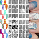 12 Tips/Sheet Nail Art Manicure Stencil Stickers Nails Stamping Vinyl Decals Kit