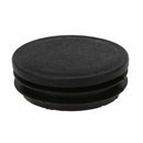 6 x Black Plastic 50mm Dia Round Tubing Tube Insert Caps Covers Z7J5