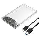 2.5 SATA to USB 3.1 Transparent  Gen 1 Type-C Solid State Drive Box SSD Case
