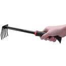 Black Nonslip Handle Metal Head Lawn Garden Rake Hand Tool 12.1" L7B1