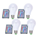 4X 10W Remote Control RGB Bulb Lamp, White Light, 10W, Suitable  For