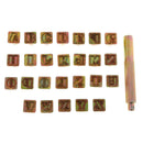 Set of 26 Metal Leather Stamps Alphabet Stamp Kit Tools Set With Punch Handle