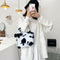 Plush Messenger Bag Women Winter Fashion Shoulder Fluffy Handbag (Black)