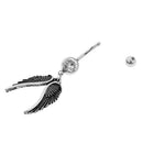14G Angel Wings Dangle Belly Button Ring Navel Ring Body Piercing Jewelry