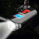 3 in 1 USB Rechargeable LED Bike Front Light+Bicycle Computer+Electric Bell
