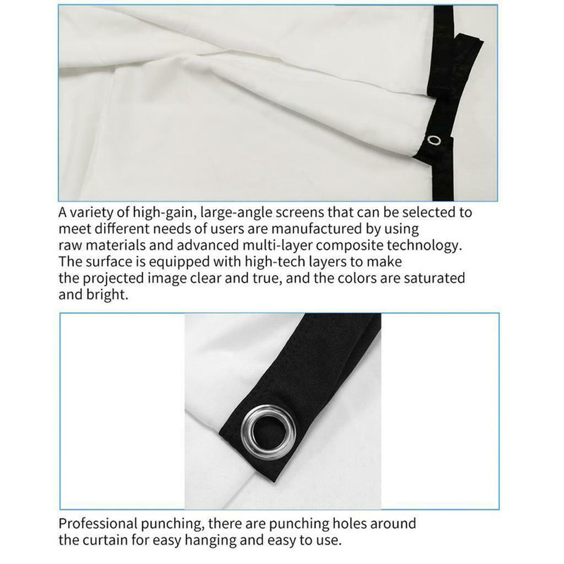 Projector Simple 120" 16:9 Foldable Double Sided Screen for Home Theater
