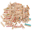 100 Cute Painted Wooden Mini Craft Pegs Cloth Photo Hanging Spring Clip 35mm