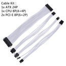 Female To Male 18Awg Sleeved Psu Extension Power Cord Cable Kits 1x Atx 24PSEAU