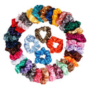100x Colorful Satin Silky Scrunchies Hairband Womens Girls Ponytail Holder