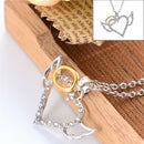 Fashion Angel Wings Love Heart Pendant Necklace Jewelry Chain Necklace JC3c