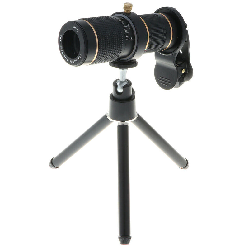 Universal Phone Camera Zoom Lens Kit Clip on Optical Telescope Black 15X