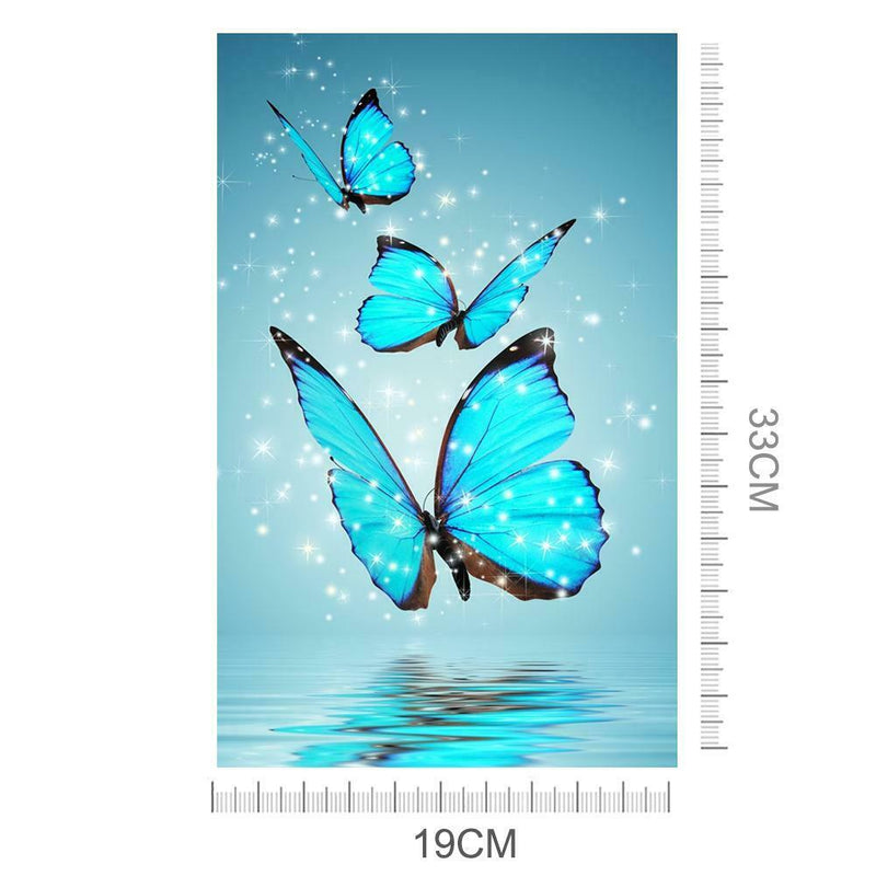 Blue Butterfly 5D Diamond DIY Painting Kit Cross Stitch Home Decor Craft