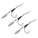 6Pcs Weighted Fishing Crank Barbed Lead Offset Lure Hooks with Spoon Sequins