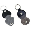 2pcs Black Round And Heart Shape Guitar Picks Pocket Holder Leather Case Ke O6P9