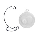 Crescent Iron Stand Hanging Candle Holder Succulent Pot 12cm_Flat Base Black