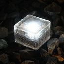 Crystal Solar Power Cube LED Light Waterproof Buried Yard Lamp White