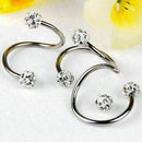 Crystal Stainless Steel Twist Ear Helix Cartilage Earring Stud Body Pierc D N2S8
