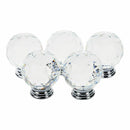 Pack of 5 40mm Crystal Glass Cabinet Knob Drawer Pull Handle Kitchen Door W R4F2