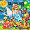 Cartoon Girl 5D DIY Full Round Drill Diamond Painting Mosaic Beadwork Decor