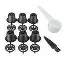 6Pcs/Set for Reusable Nespresso Coffee Capsules Cups with Spoon Brush Black